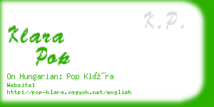 klara pop business card